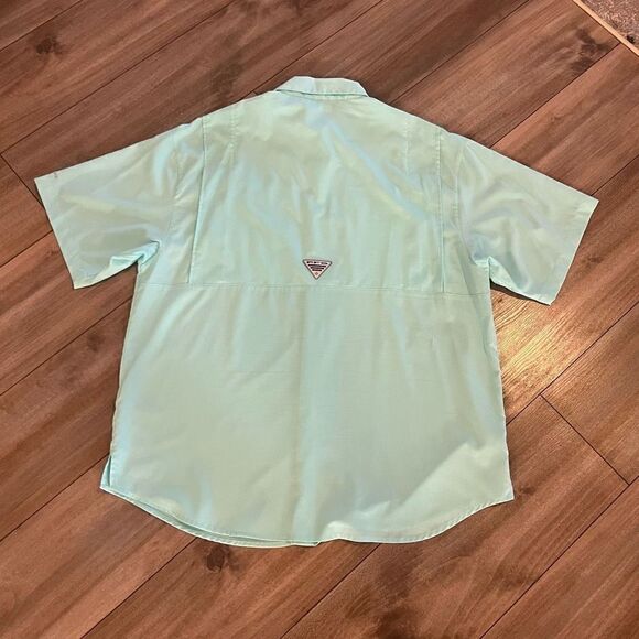 Columbia Turquoise Blue‎ PFG Buttonup Men Large Bin K-24 - Picture 4 of 4